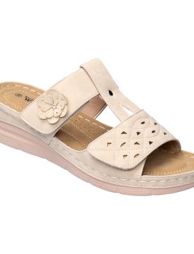Komfort-Klettpantolette „Paula“ 37 beige