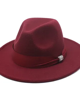 Autumn And Winter New Woolen Hat Men's Lady Couple Hat Big Brim Straight Edge Hat Fashion All-matching Fedora Hat - Aliexpress - FashionsVida