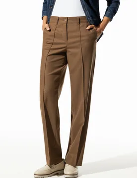 Premium Marlenehose, , Farbe Beige, 20, weichfließender Stoff bequem, da elastisch Damen - Walbusch - FashionsVida