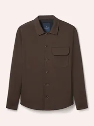 Hemdjacke aus elatischem Material, Regular Fit, Farbe Braun, 60, moderne Hemdjacke elastisches Material Herren