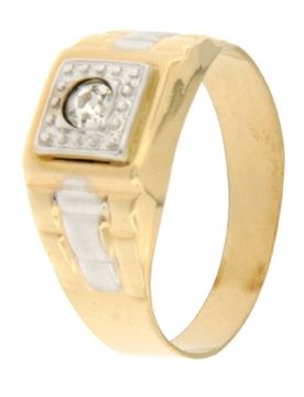 Anello Uomo Oro Giallo Bianco GL101280