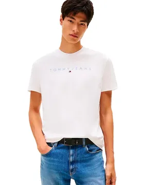 T-shirt à Manches Courtes Linear Logo Regular Fit Ecru Multi M