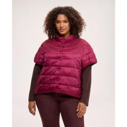 Plumífero de mujer mangas cortas reversible mangas cortas y cuello alto
