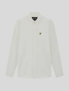 Men's Cotton Button Down Oxford Shirt in Grey - Lyle & Scott - FashionsVida