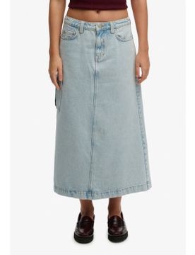 Para mujer. W7210406A Falda Denim Cargo Maxi (XS), Casual, Algodón
