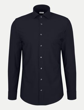 Slim-Fit Hemd Twill Schwarz 43