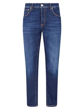 Men's Slim-Fit Enamel-Blend Jeans