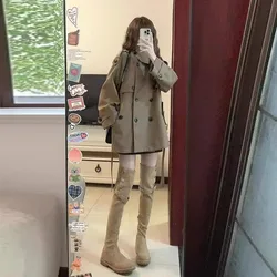 The Long and Versatile British Trench Coat in Spring Autumn Is High-end and Fashionable Choice for Women Petite Blazer Is Trendy