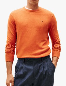 Pull col rond en coton et cachemire