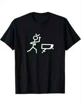 Pattern T-shirt - Minimalist Line Art Design, Featuring A Smiling Face with A Thumbs-up Gesture, Round-neck Short-sleeved - Aliexpress - FashionsVida