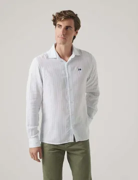 Camisa de algodón de hombre corte regular rayas - Scotta 1985 - FashionsVida