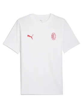 T-shirt à Manches Courtes Ac Milan Essentials White / For All Time Red M - Puma - FashionsVida