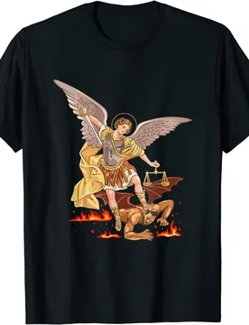 St Michael The Archangel Defend Us In Battle Men T-Shirt Short Sleeve Casual Cotton O-Neck Summer TShirt - Aliexpress - FashionsVida