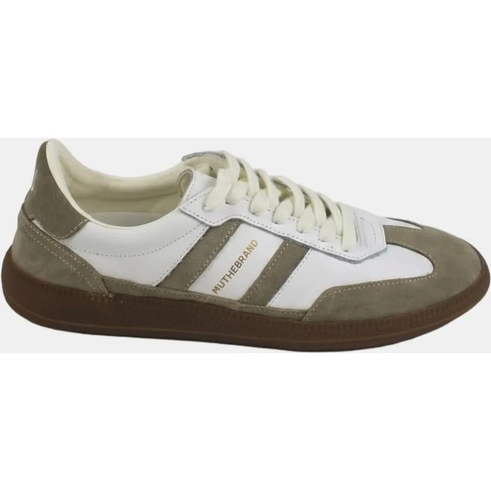 Zapatilla de piel estilo sneaker retro con cordones - MU the brand - FashionsVida