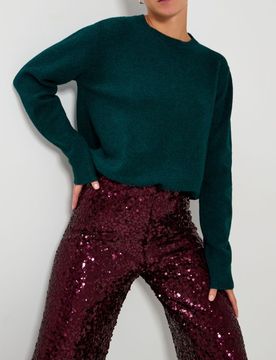 Maglione basic - verde petrolio
