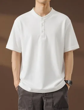 Summer Youth Men's Short-Sleeved T-Shirt with Standing Collar, Fashionable and Versatile Trendy Sports Top - Aliexpress - FashionsVida