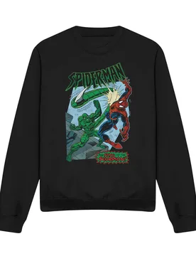 Unisex Spiderman Retro Sting Of The Scorpion Sweatshirt, Black Size: XL - Black - Size: XL - Marvel - FashionsVida