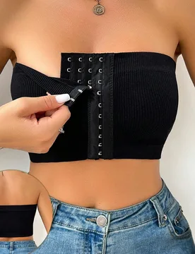 Sujetador tubo sin tirantes para mujer con cierre frontal sin costuras - Shein - FashionsVida