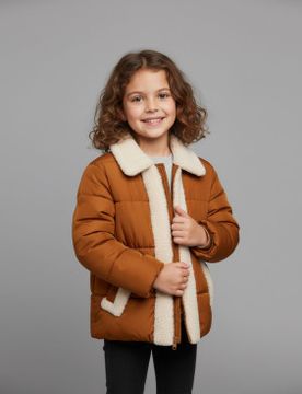 Para niña. J32338G-MEGA21 Chaqueta bomber Moli (16 Años), Marrón, Casual, Nylon, moda infantil