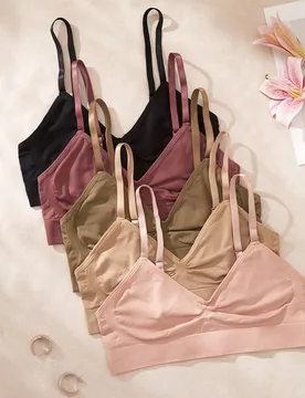 Conjunto de 5 piezas de ropa interior sin costuras y sujetador cómodo - Shein - FashionsVida