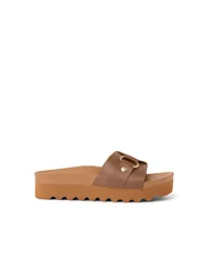 Vista Sadie Buckle Flatform Sliders Chocolate female