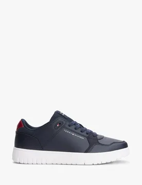 Chaussures de basket multitextures crantées avec cuir - Tommy hilfiger - FashionsVida