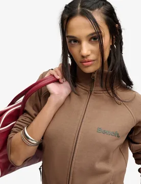 Superdry Damen Bench Sweatshirt mit Hohem Kragen Brown - Größe: L - 64.99 - FashionsVida