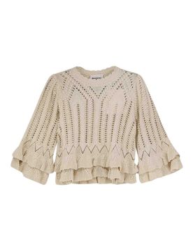 Maglia Frilly In Cotone Con Volant