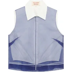 Top de mujer 2 en 1 de algodón y organza extraíble