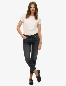 Superdry Women's Röhrenjeans aus Bio-baumwolle mit Mittelhohem Bund Schwarz - Größe: 30/32 - 94.99 - FashionsVida