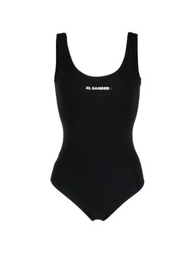 Scoop-back Logo-print Swimsuit