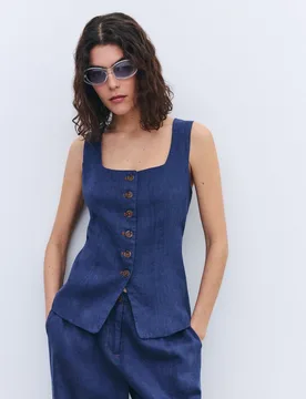 Chaleco de mujer con tirantes y pinzas - Tintoretto - FashionsVida