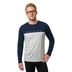 Maglietta A Maniche Lunghe Defined Dri Dark Blue / Spray Grey S