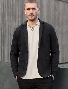 Street One Terry Slub Sakko male Schwarz