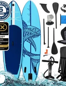 Aufblasbares SUP Board Set mit Sitz SHARK 320 blue - BRAST - FashionsVida