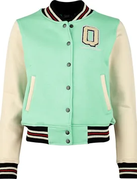 Rockabilly Collegejacke - Vintage Love - XS bis XXL - für Damen - Größe XS - beige/grün - Frauen - female - Queen Kerosin - FashionsVida