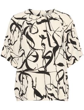 InWear Blusa negro / blanco