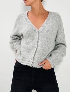 Cardigan con bottoni - grigio chiaro