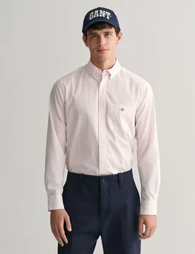 Chemise à Manches Longues Reg Banker Light Pink XL - Gant - FashionsVida