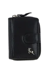 Womens Real Compact Purse - Black - One Size