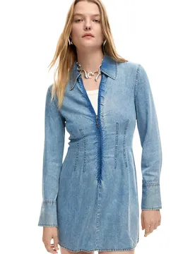 Damen Kleid Azurblau 509512