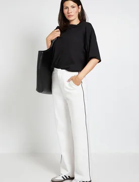 Womens Ponte Side Stripe Trouser - White - Size 10 Uk - Wallis - FashionsVida