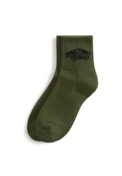 Unisex Classic Half Crew Socks - Green Cotton - Size Small