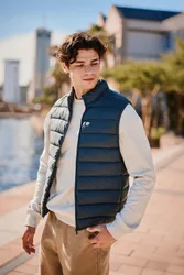 Light Cosi' Mens Padded Gilet Water Resistant Layering Jacket Navy Polyamide - Size X-Large