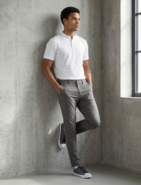 Pantaloni chino slim in cotone - grigio scuro