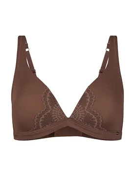 Sujetador sin aros MICRORNAMENTS deep taupe marrón 80A - Skiny - FashionsVida