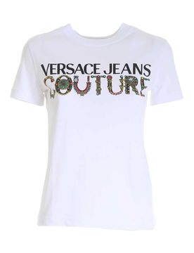 T-shirt bianca con stampa logo