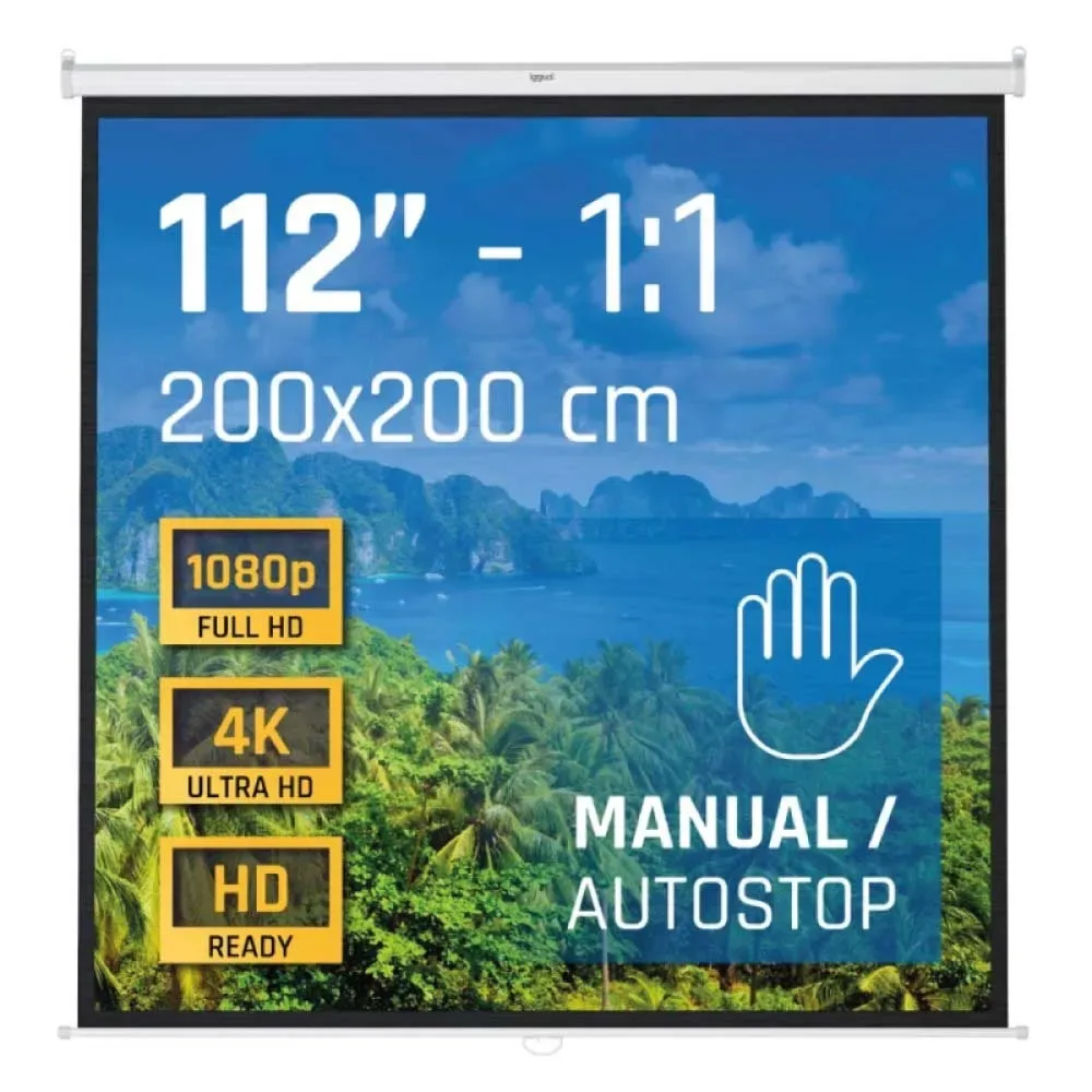 Écran De Projection 4:3 200x200 Cm 112´´ White One Size unisex - Iggual Monitos - FashionsVida