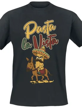 T-Shirt - Pasta La Vista - L bis XXL - für Männer - Größe XXL - schwarz - Männer - male - Tierisch - FashionsVida