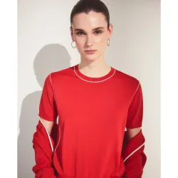 Jersey de mujer con manga corta y vivo